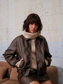 Geflochtene vegane Lederjacke