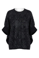 Floral-Bluse – Schwarz, Creme & Braun/Schwarz