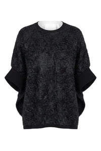 Floral-Bluse – Schwarz, Creme & Braun/Schwarz