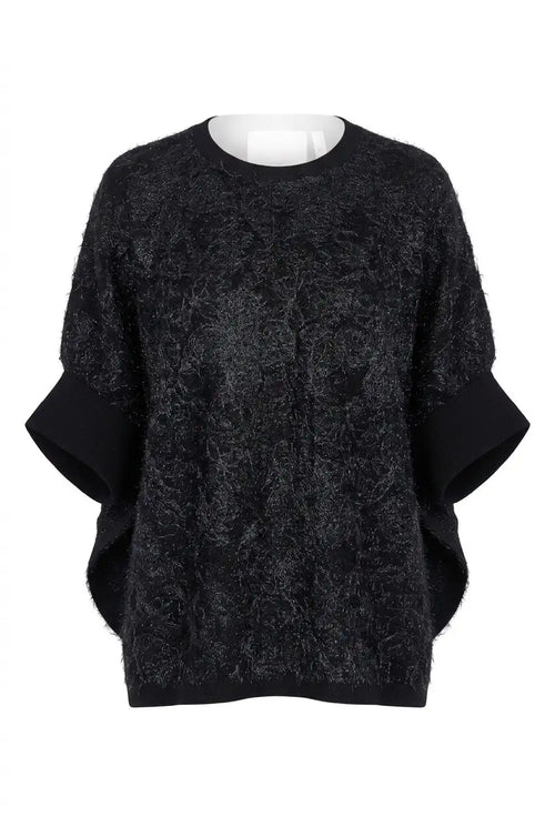 Floral-Bluse – Schwarz, Creme & Braun/Schwarz