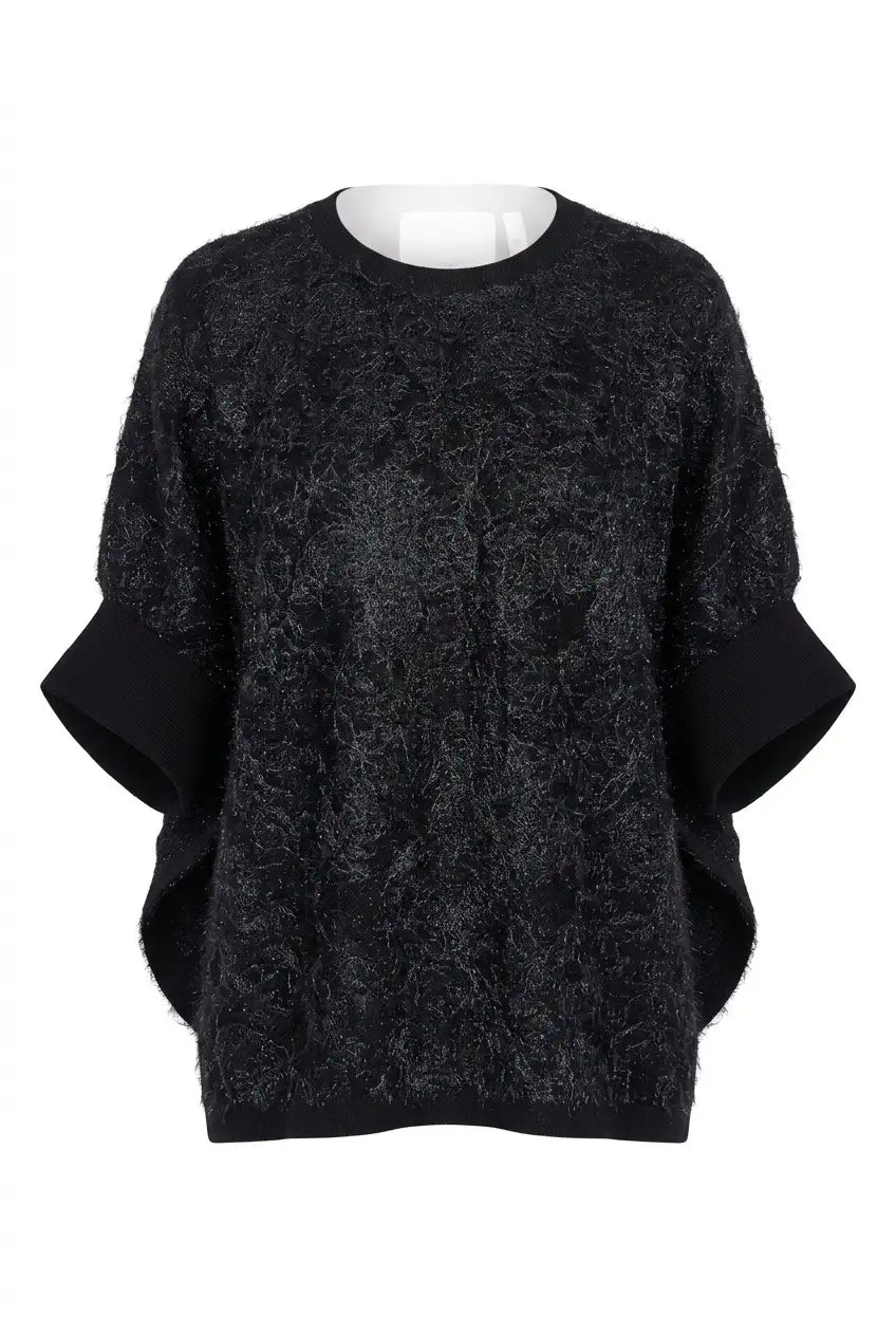 Floral-Bluse – Schwarz, Creme & Braun/Schwarz
