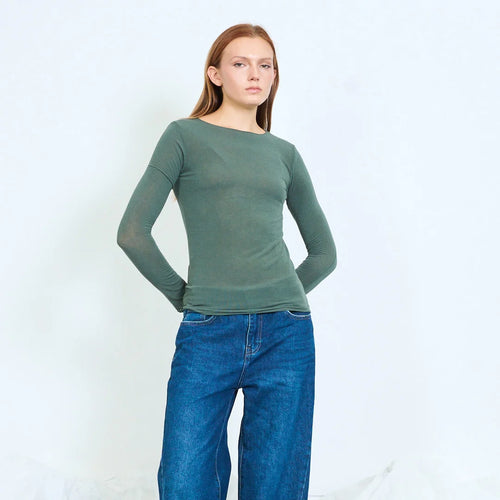 Essential Boat Neck Modal-Cashmere Shirt