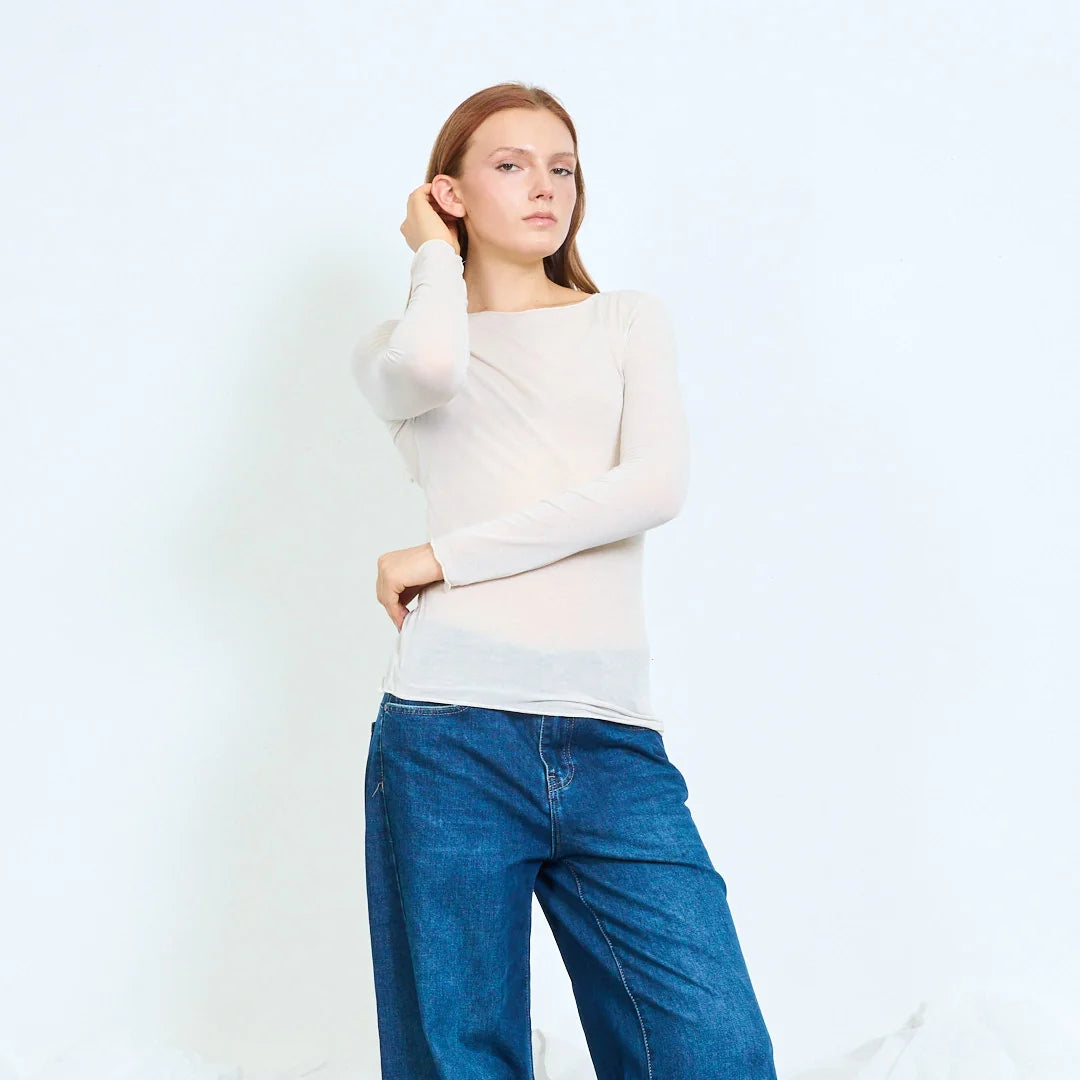 Essential Boat Neck Modal-Cashmere Shirt