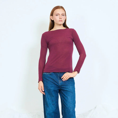 Essential Boat Neck Modal-Cashmere Shirt