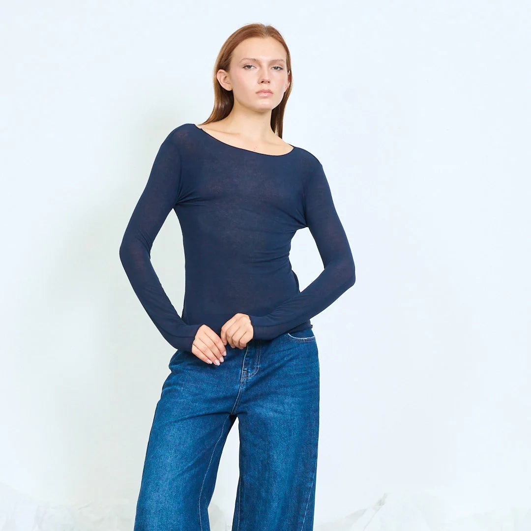Essential Boat Neck Modal-Cashmere Shirt