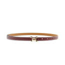 Leather belt with gold buckle