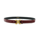 Leather belt with gold-tone buckle – Brown & Bordeaux