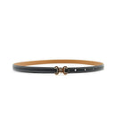 Leather belt with gold buckle