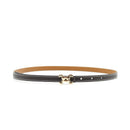 Leather belt with gold buckle