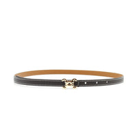 Leather belt with gold buckle