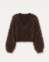 Flauschiger Pullover mit Glitzereffekt