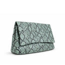 Handtasche im Portemonnaie-Stil mit Python-Print