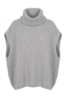 Ärmelloser Rollkragenpullover aus Baby-Alpaka und Wolle
