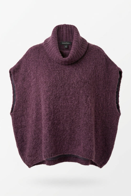 Ärmelloser Rollkragenpullover aus Baby-Alpaka und Wolle