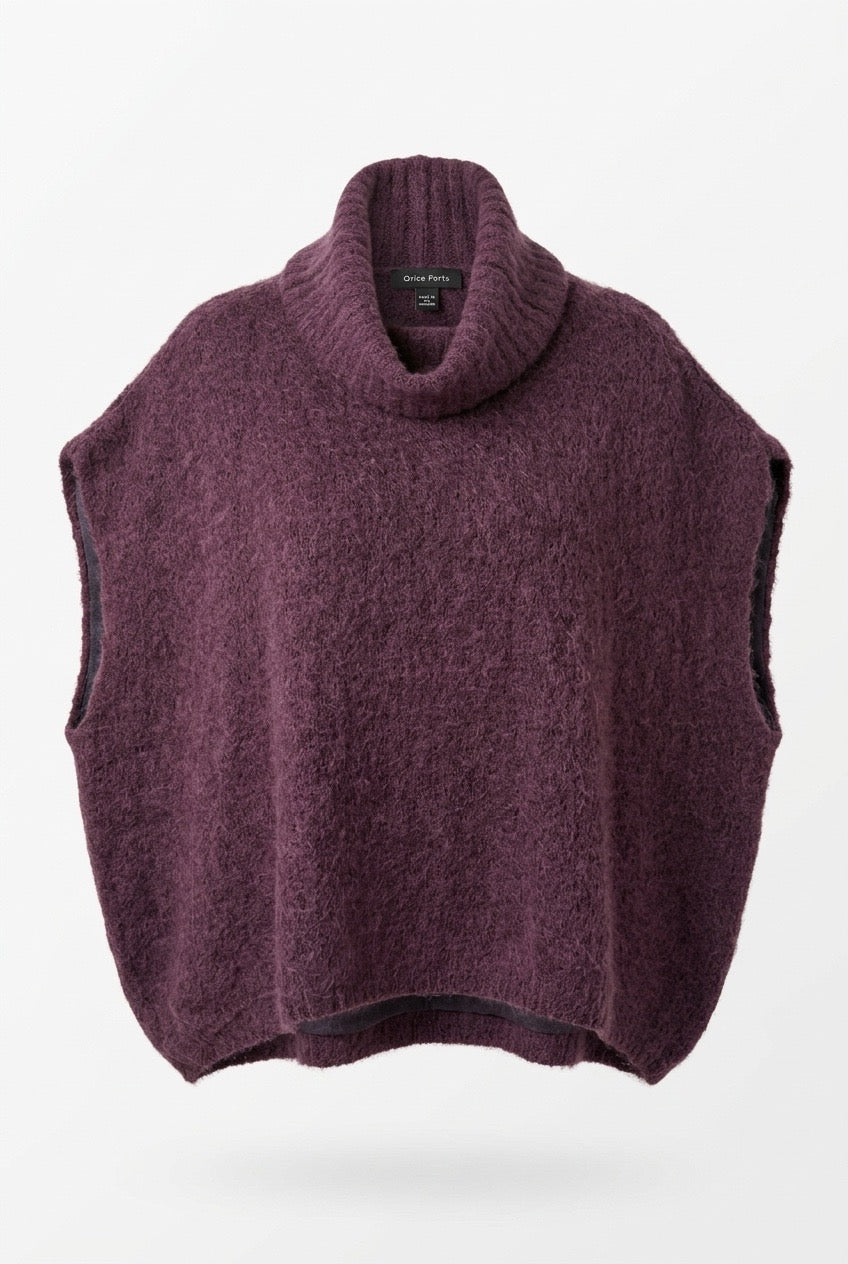 Ärmelloser Rollkragenpullover aus Baby-Alpaka und Wolle