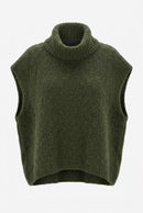 Ärmelloser Rollkragenpullover aus Baby-Alpaka und Wolle