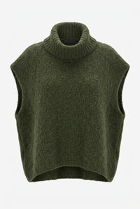 Ärmelloser Rollkragenpullover aus Baby-Alpaka und Wolle