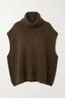 Ärmelloser Rollkragenpullover aus Baby-Alpaka und Wolle
