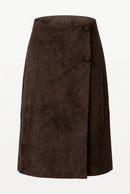 Faux suede wrap skirt