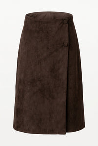 Faux suede wrap skirt