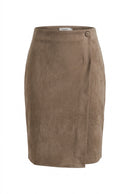 Faux suede wrap skirt