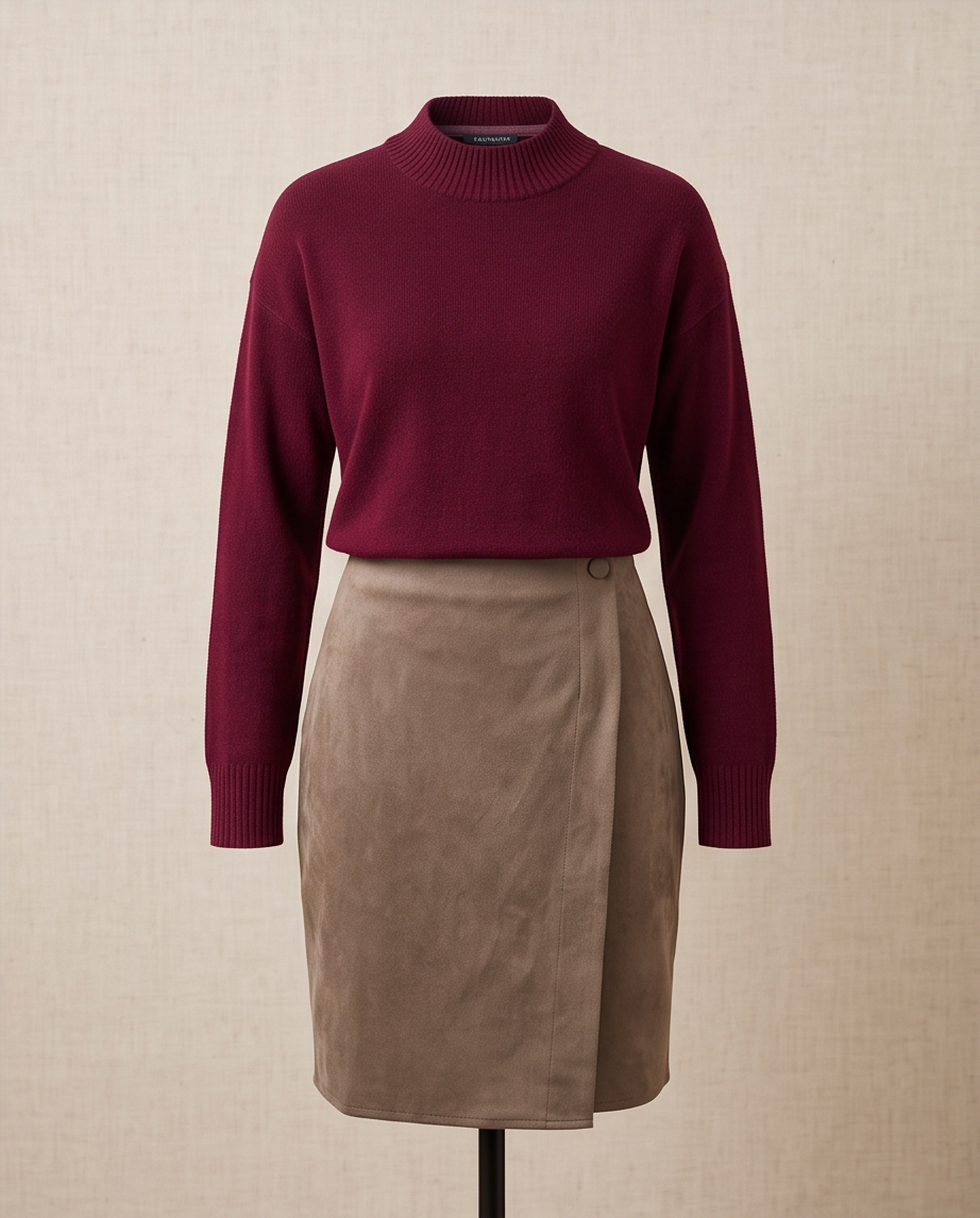 Langarm-Pullover mit Stehkragen