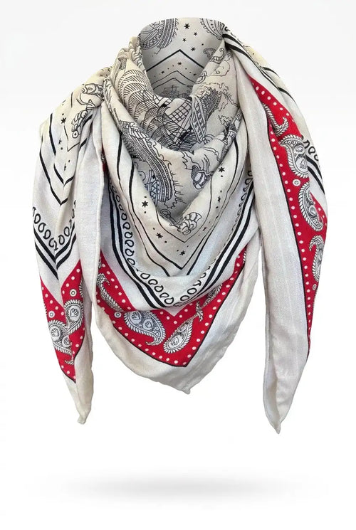 Cashmere-silk scarf with paisley pattern