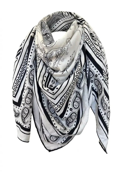Cashmere-silk scarf with paisley pattern