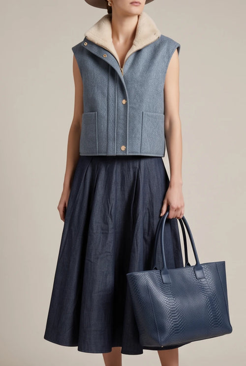 LOLA – Tasche aus italienischem Leder mit Pythonprägung