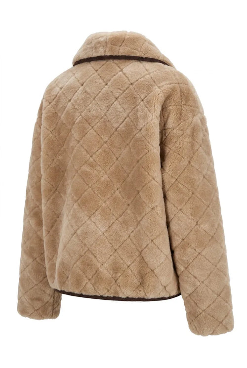Fake Fur Jacke mit Reverskragen