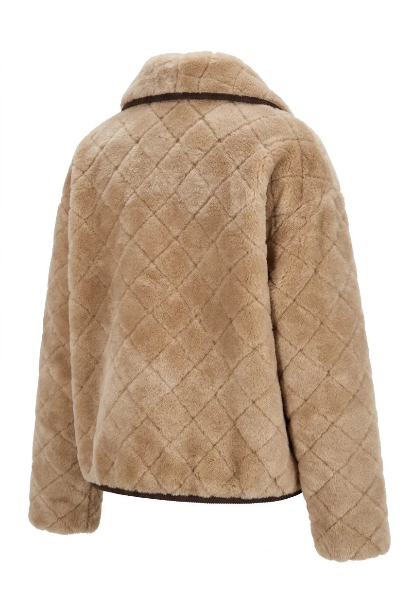 Fake Fur Jacke mit Reverskragen