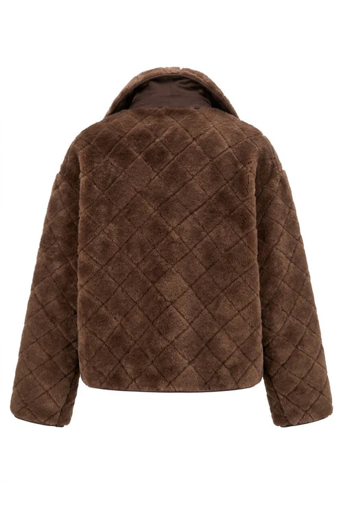 Fake Fur Jacke mit Reverskragen
