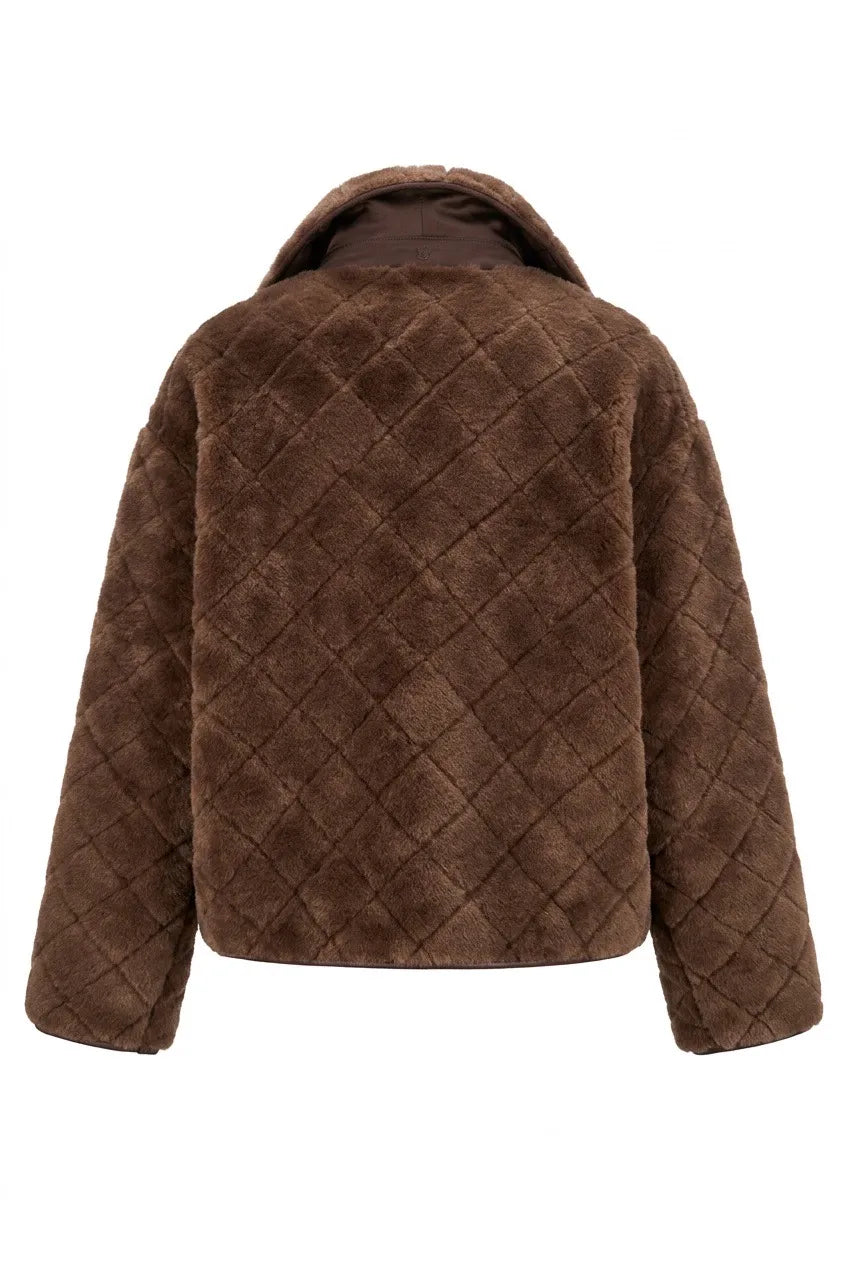 Fake Fur Jacke mit Reverskragen
