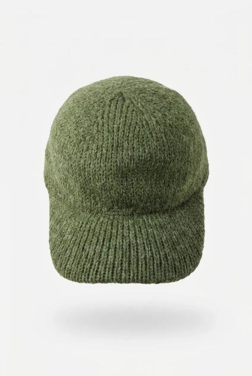 Strick-Cap mit Schirm – Beige, Braun, Schwarz & Oliv