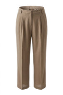 Soft fabric trousers – Dark blue & brown