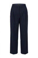 Soft fabric trousers – Dark blue & brown