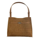 Echtes Leder & Wildleder, kroko-geprägter Schulter-Shopper