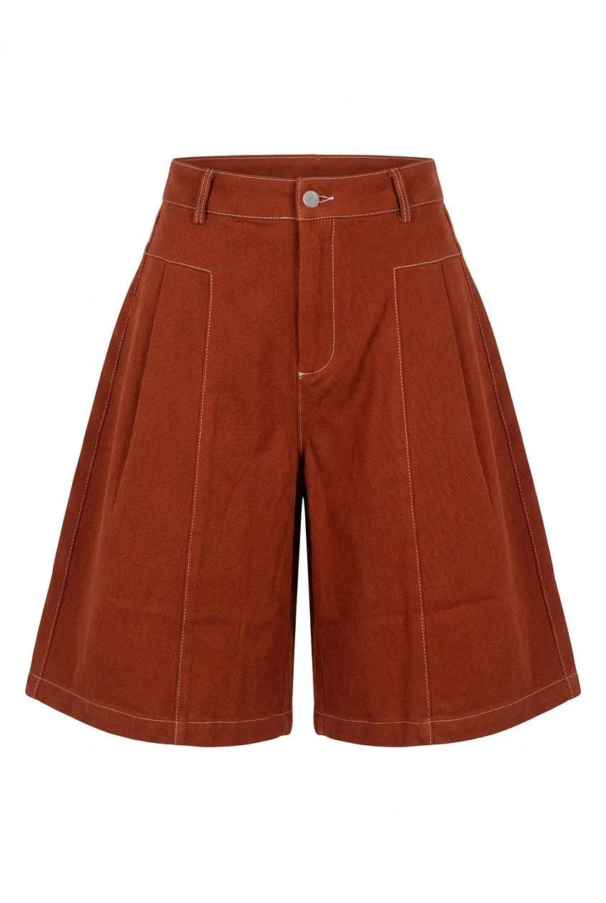 Bermuda-Shorts aus Baumwolle – Braun