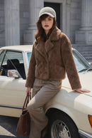 Fake Fur Jacke mit Reverskragen